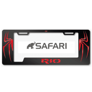 PORTA PLACA ACERO 400G 0.8MM T/EURO RIO ARAÑA ROJO - SF-P3E-007-AR-RD