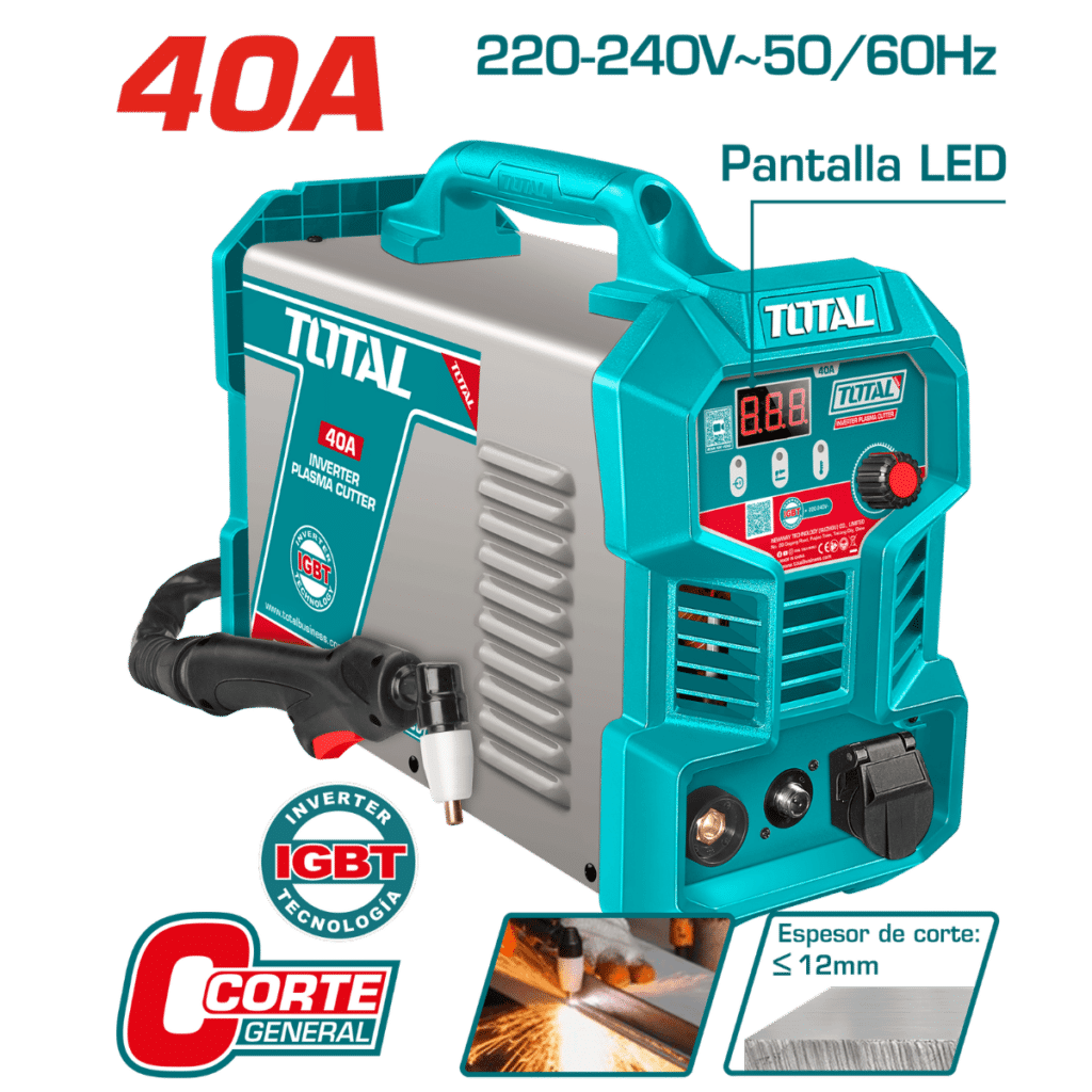 CORTADORA DE PLASMA INVERTER 15-40A C:12MM CICLO40% 0.45-0.5MPA – TCUT4058