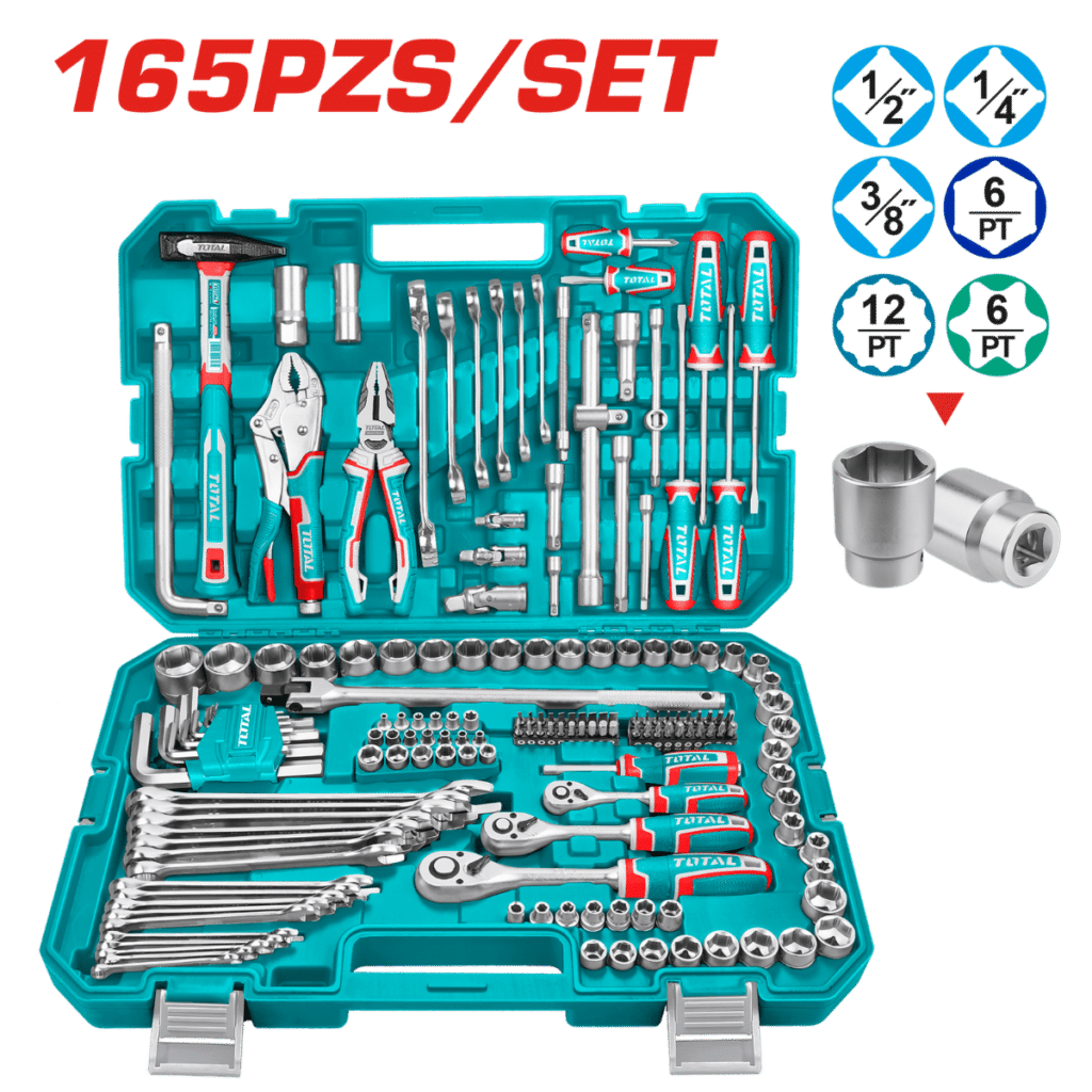 SET 165PCS HERRAMIENTAS MANUALES INC MALETIN INDUSTRIAL – THKTHP61657