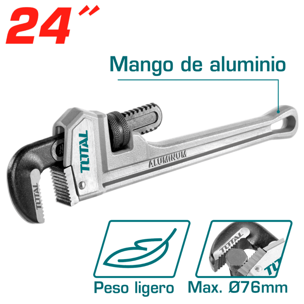 LLAVE STILLSON 24» MAX:76MM MANGO ALUMINIO INDUSTRIAL – THTAL17246