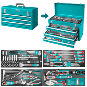 SET HERRAMIENTAS MANUALES 136PCS ESTUCHE METALICO 520X215X320 CAJONE - THTCS351367
