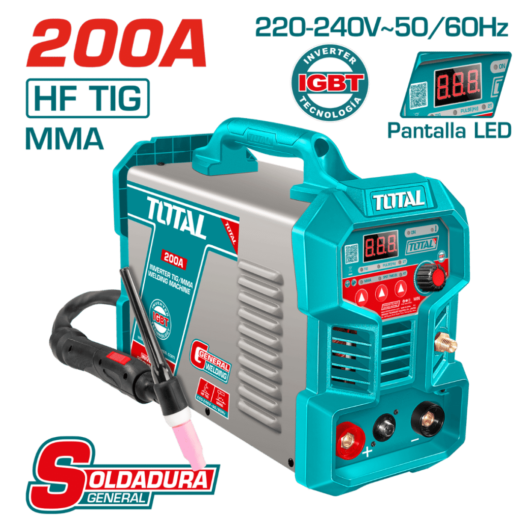 SOLDADORA INVERTER 200A TIG / 160A MMA LED E:1.6-4.0 – TIG20058