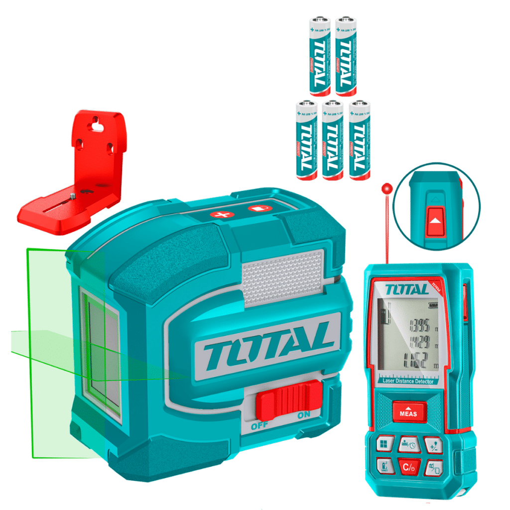 COMBO (2EN1) NIVEL LASER 2L + MEDIDOR LASER 100M + ACC INDUSTRIAL – TOSLL0502