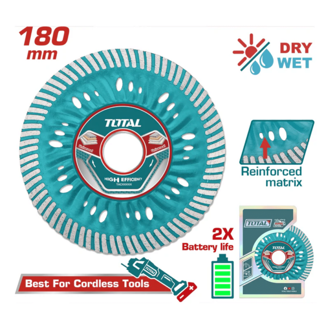 DISCO DIAMANTADO ULTRA-DELGADO 1.4MM 180MMX22.2MM 75CR1 HOJA:10MM INDUSTRIAL – TAC061801