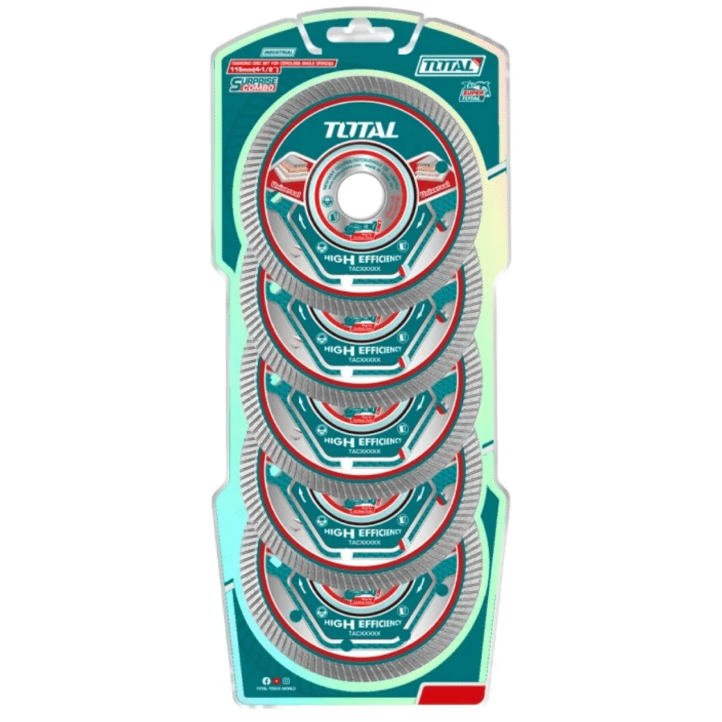 SET DISCOS DIAMANTADOS 5PCS  115MM ULTRA DELGADO 75CR1 1.4MM INDUSTRIA – TAC511155