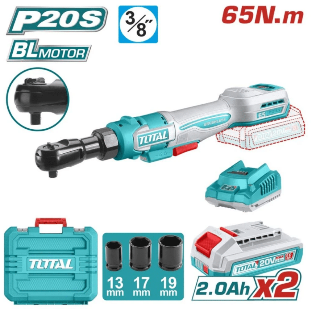 ATORNILLADOR RATCHET 20V 65NM 3/8» 0-350RPM 2X2.0AH +ACC INDUSTRIAL – TDRLI20652