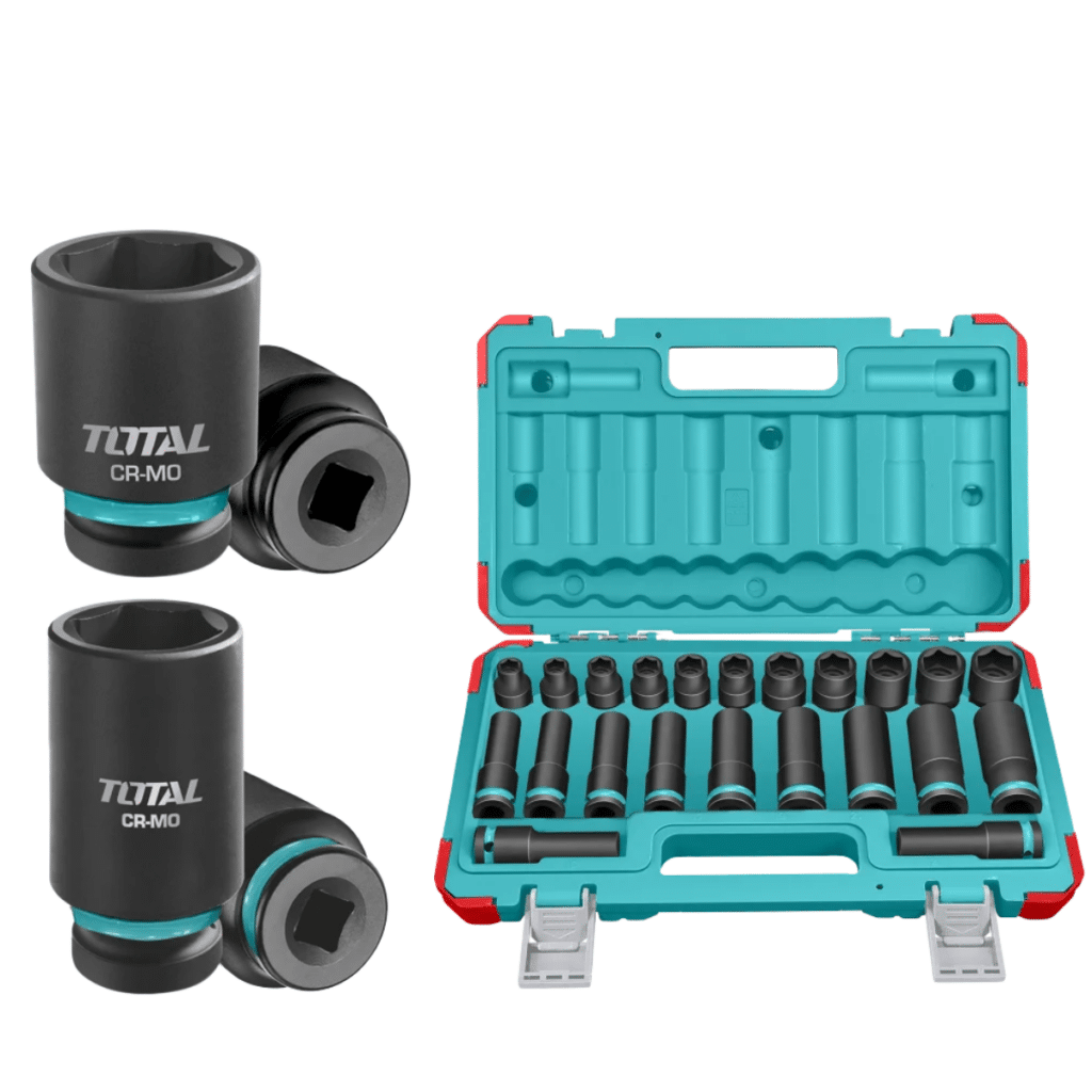 SET DADOS IMPACTO CORTO/LARGO 1/2» 2X(10-24)MM 22PCS CR-MO MALETIN – THKISD12221L