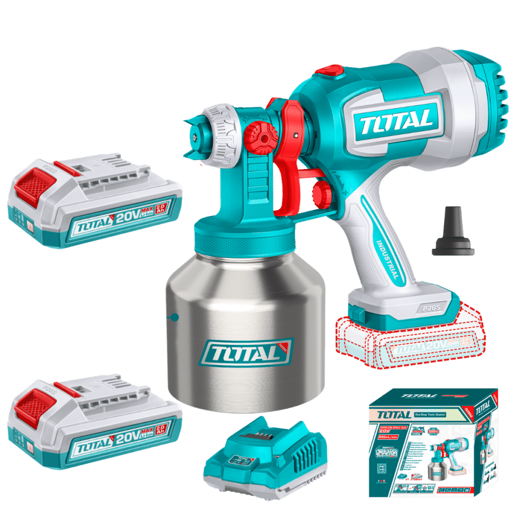 PISTOLA PINTAR 20V 800ML/MIN 120DIN-S CAP:1000ML TANQUE METAL 2×2.0A – TSGLI200414