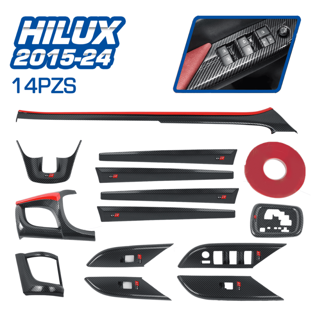 ADORNO NEGRO PARA INTERIOR PARA TOYOTA HILUX 2015 AL 2024 – E55097