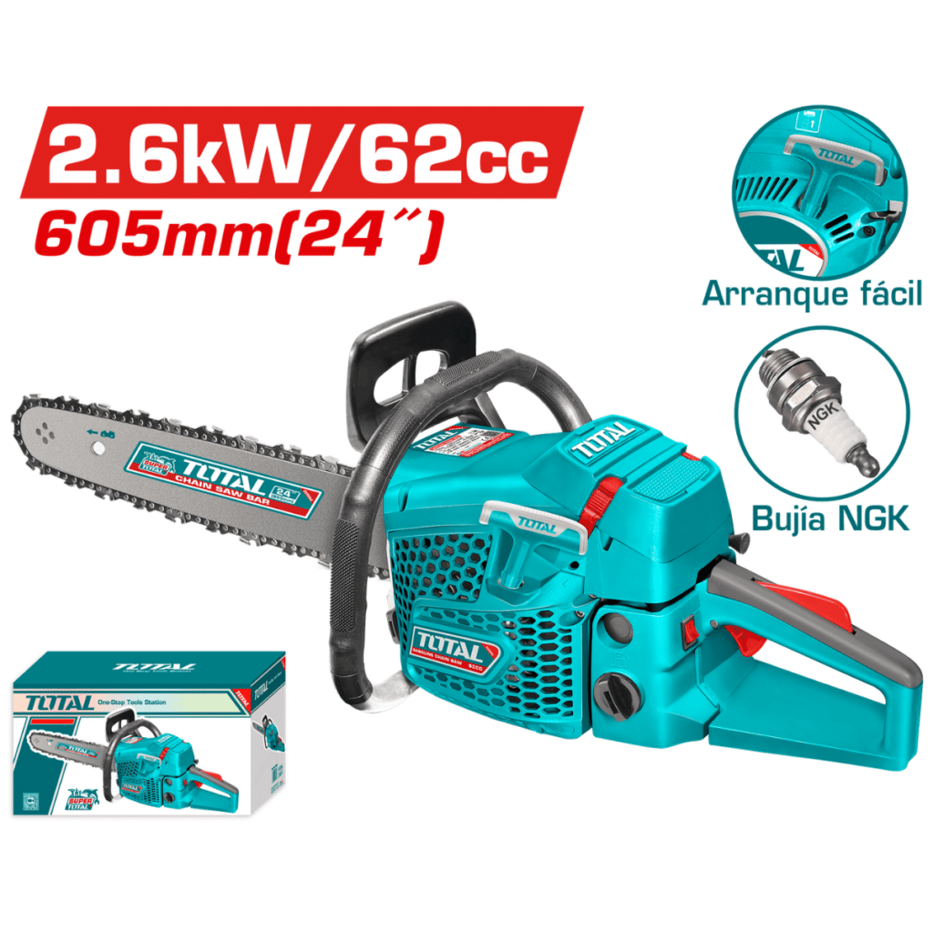 MOTOSIERRA 62CC 2.6KW ESPADA 24» 550ML BOTOR 2 TIEMPOS INDUSTRIAL – TG5622611