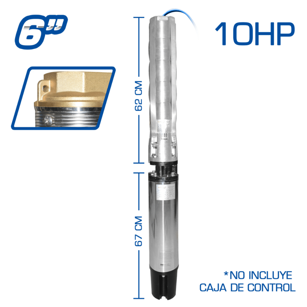 BOMBA SUMERGIBLE POZO 6» SP 380V 10.0HP 7.50KW 3FASE – 6S930-4WC-380