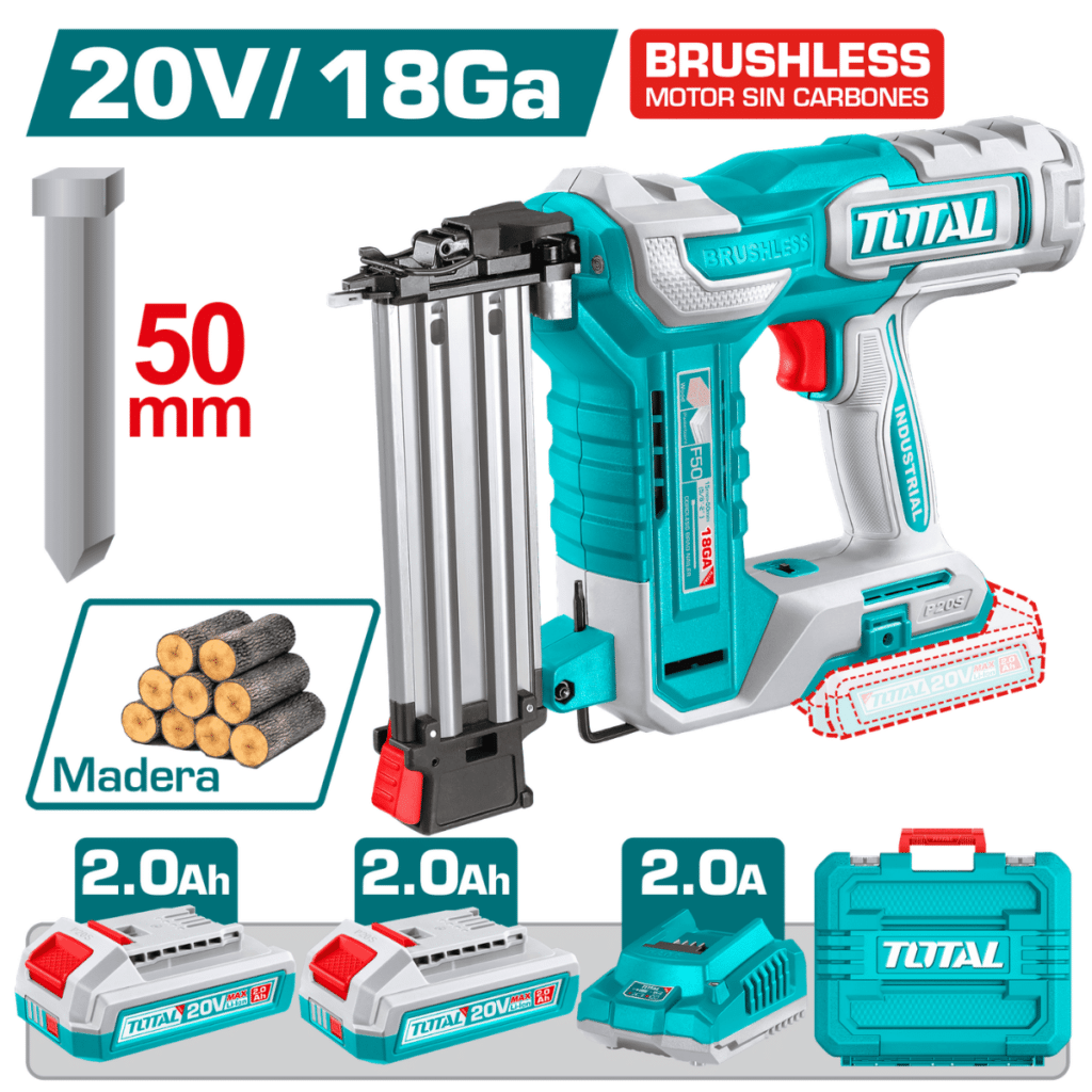 CLAVADORA 20V BL F15-F50 CAP:105CL +1000 CLAVOS 2X2.0AH MALETIN INDUSTRIAL – TCBNLI500857