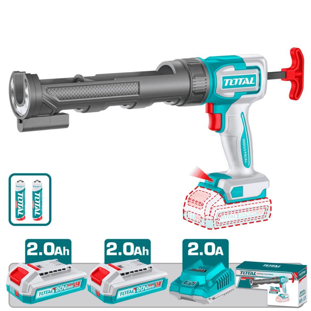 PISTOLA DE CALAFATEO 20V 2800N 10» V:0.7-5.0MM/S LED 2X2.0AH INDUSTRIAL – TCGLI20021