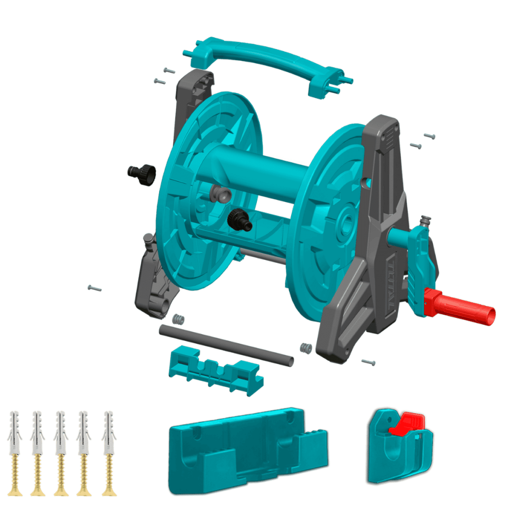 CARRETE SIN MANGUERA CAP: 40M (1/2») MANGO PLEGABLE – THHR40121