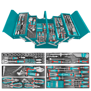 SET HERRAMIENTAS MANUALES 116PCS ESTUCHE METALICO 500X265X230 DESPLEGABLE INDUSTRIAL - THTCS351167