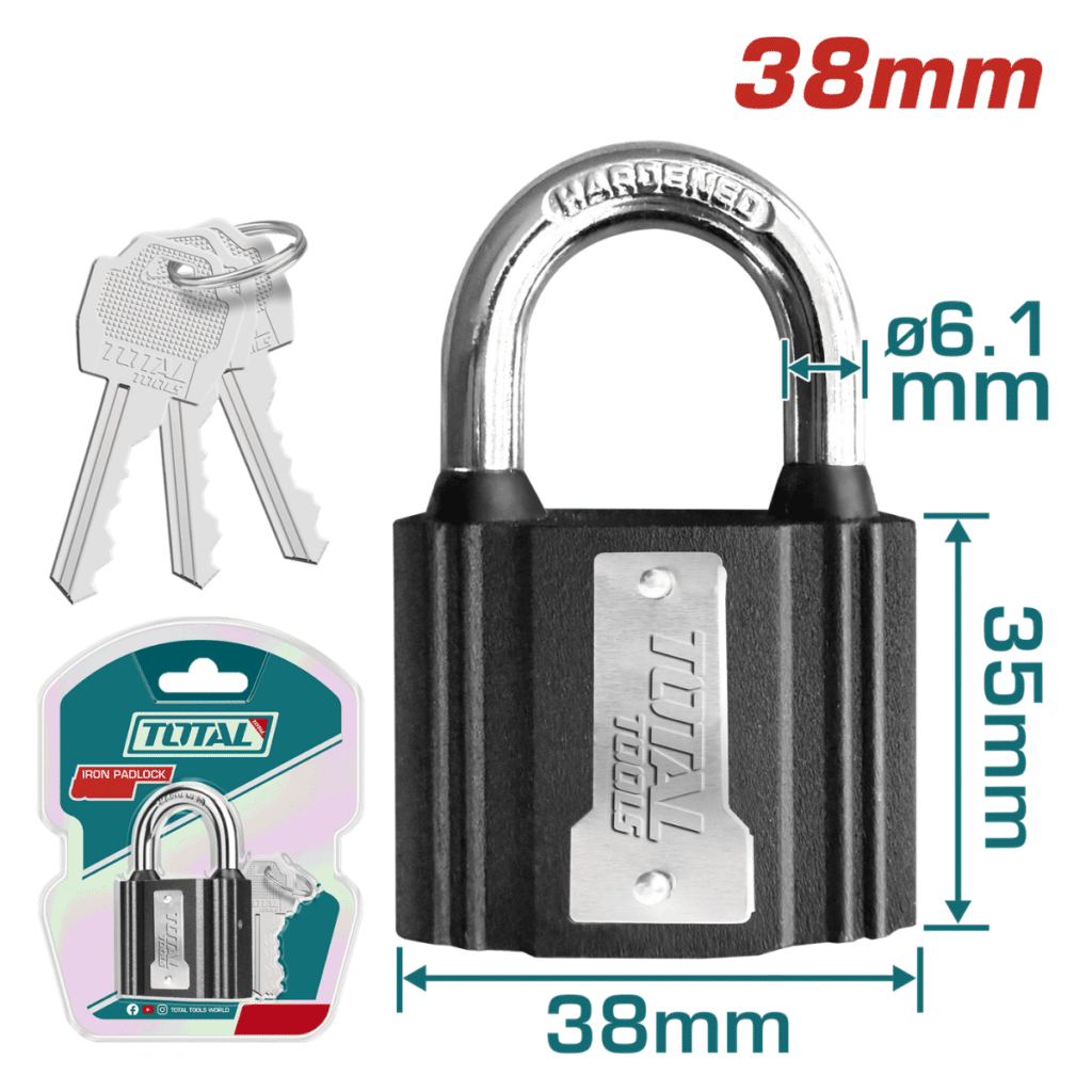 CANDADO DE HIERRO 38MM D:6.1MM 146G – TLK31381