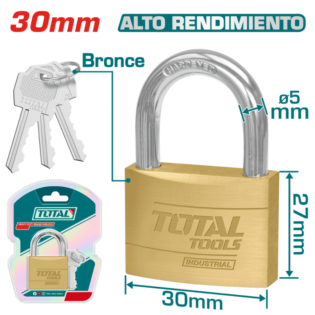 CANDADO ALTO DESEMPEÑO 30MM D:5MM 84G INDUSTRIAL – TLK32302