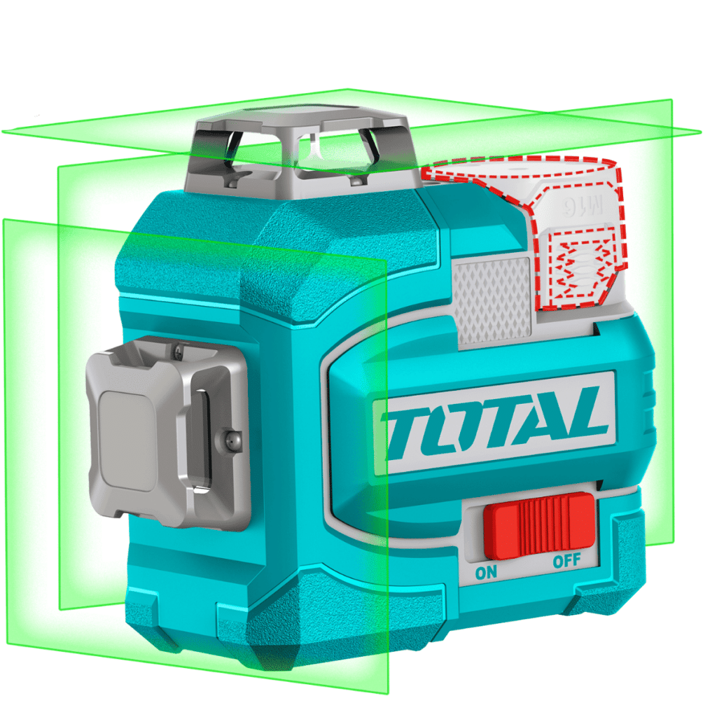 NIVEL LASER 3D 16V USB-C 12LINEAS 0-35M VERDE 2X2.0AH +ACC + MALETIN INDUSTRIAL – TLL301205