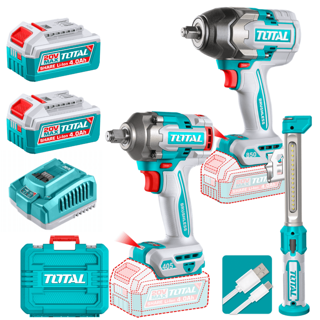 COMBO (3EN1) 20V LLA.IMP(850NM)+(405NM+LINTERNA 2X4.0AH INC MALETIN INDUSTRIAL – TOSLI260285