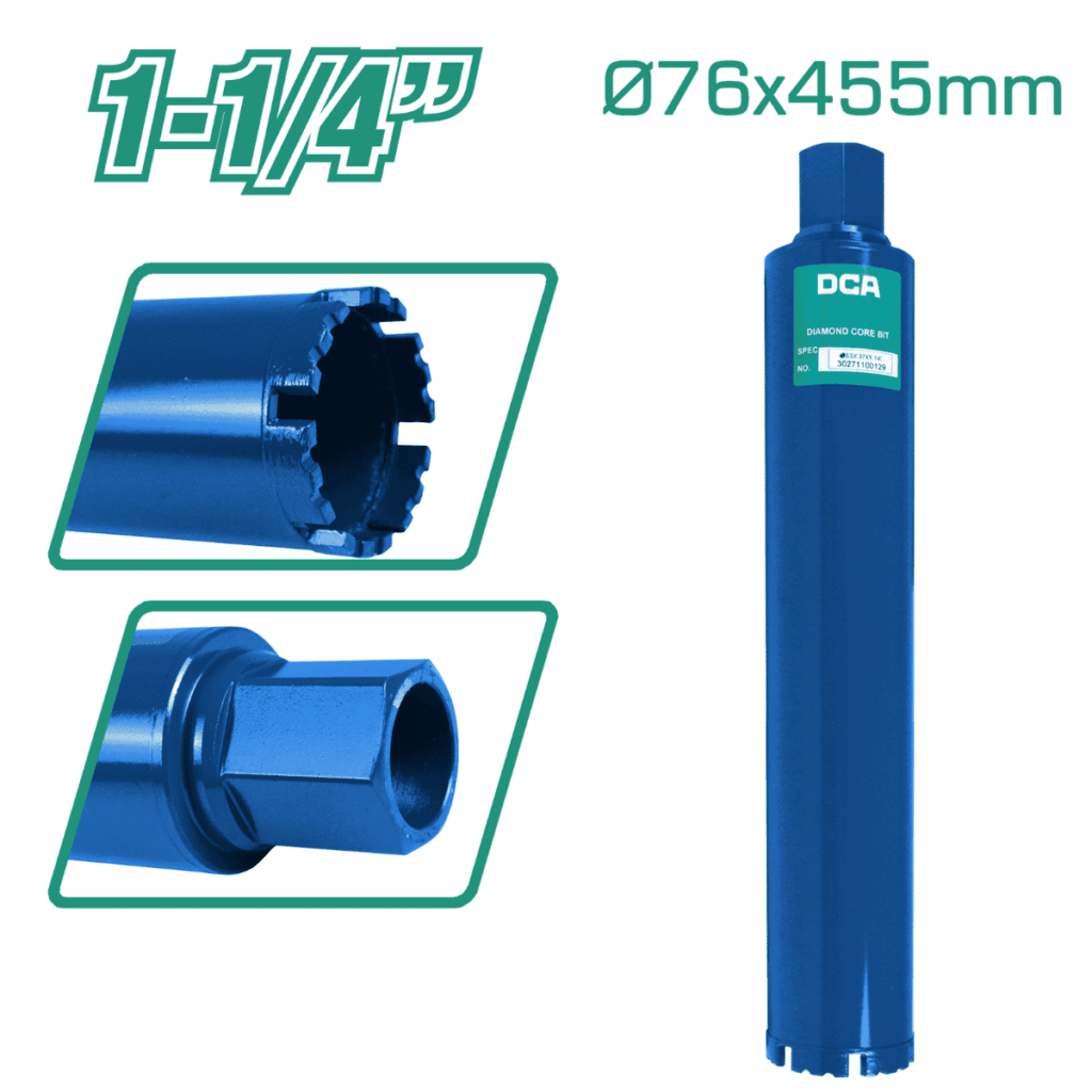 BROCA DE DIAMANTE 1 1/4 76X455MM – DCB76X455