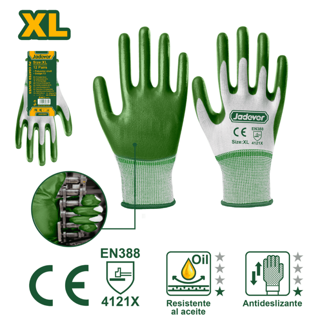 12 PARES DE GUANTES DE TRABAJO NITRILO XL (EXTERIOR) – JDGV2801