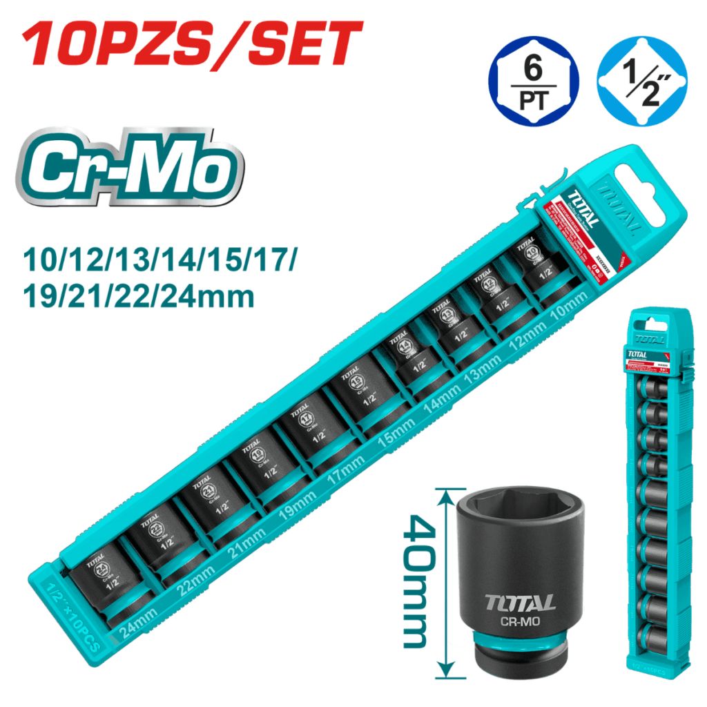 SET DADOS IMPACTO 1/2 PULG 10PCS 10-24MM CR-MO MALETIN INDUSTRIAL – THISTD12106