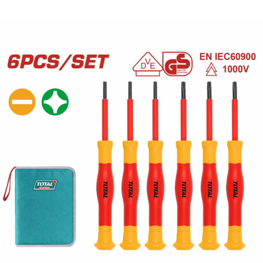 SET DESTORNILLADORES PRECISION AISLADO 1000V 6PCS S2 VDE/GS CERTIF INDUSTRIAL – THKIPSD0601