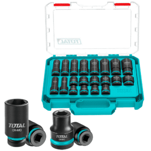 SET DADOS IMPACTO 40-78MM 1/2'' 10-24MM 20PCS CR-MO ESTUCHE MOD INDUSTRIAL - THKISD12206L