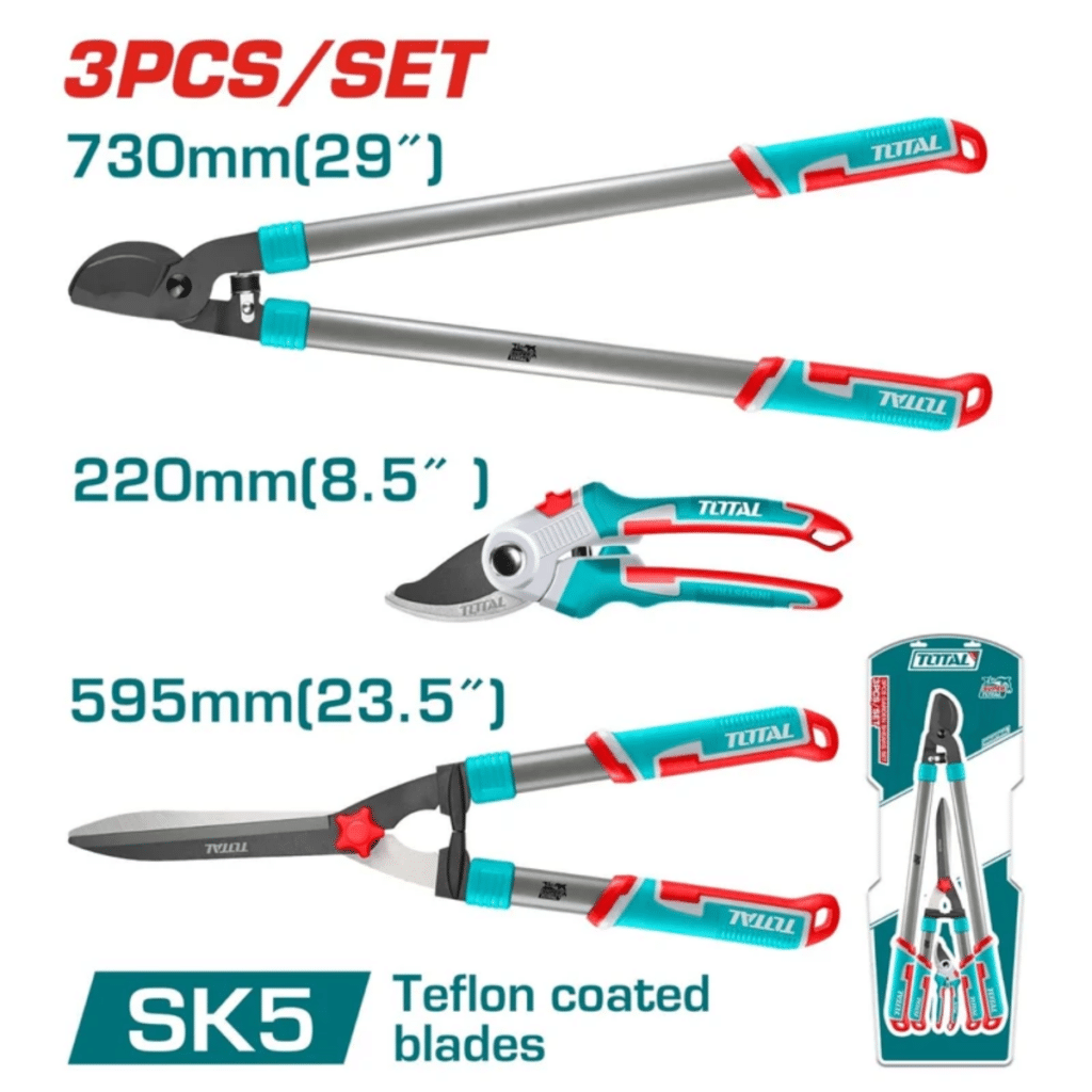SET DE TIJERAS P/JARDINERÍA 3PCS SK5 + TEFLON INDUSTRIAL – THT1576133