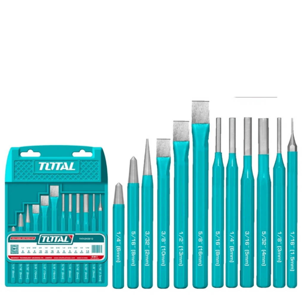 SET CINCELES CORTE FRIO + PUNSON 12PCS CR.V ESTUCHE – THT42K0612