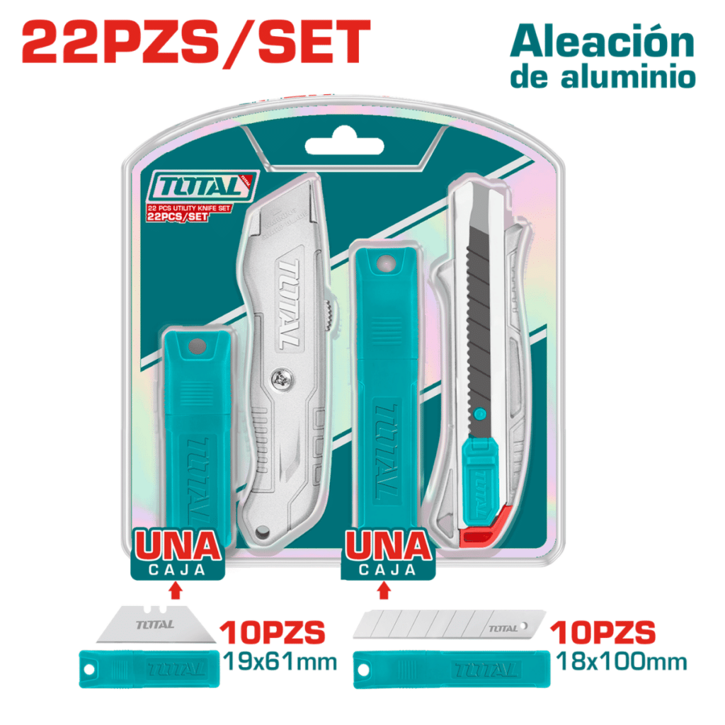 SET CUCHILLAS 22PCS DESGLOSABLE + UTILITARIA + HOJAS SK4 – THT515226