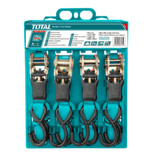 SET FAJAS CON RATCHET 0.65T X 6M AN:25MM 4PCS CON GANCHO - THTRS065606