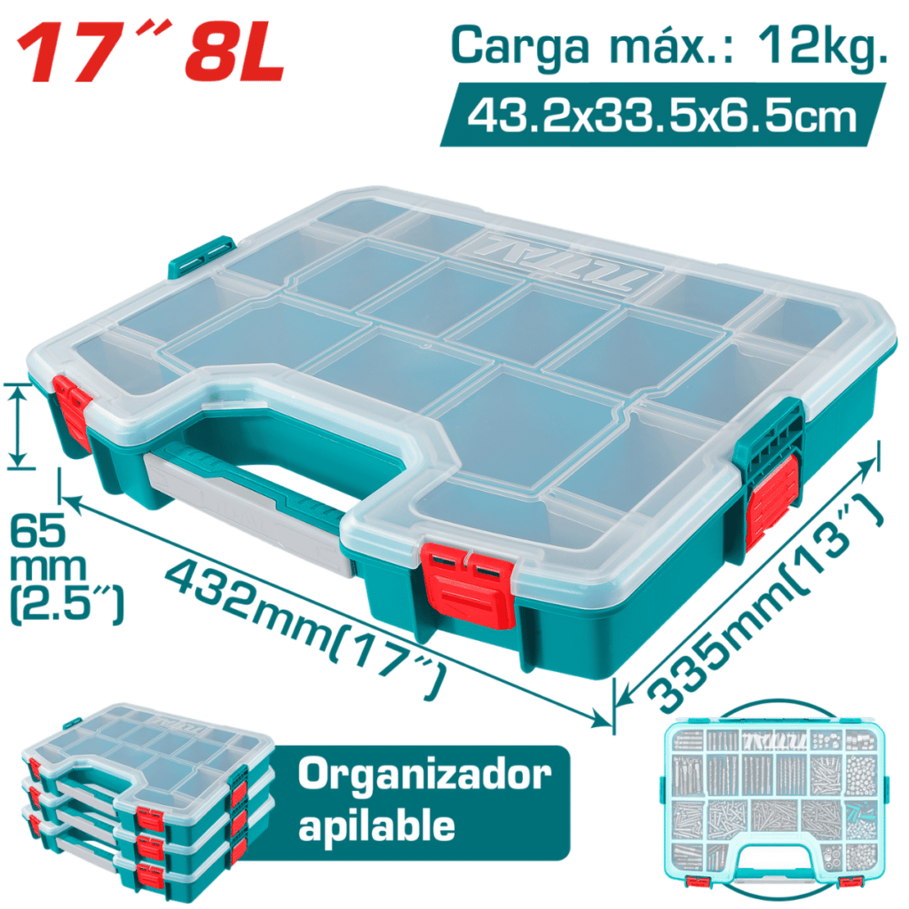 ORGANIZADOR PP 17» 8L APILABLE 432X335X65MM – TPBX1711