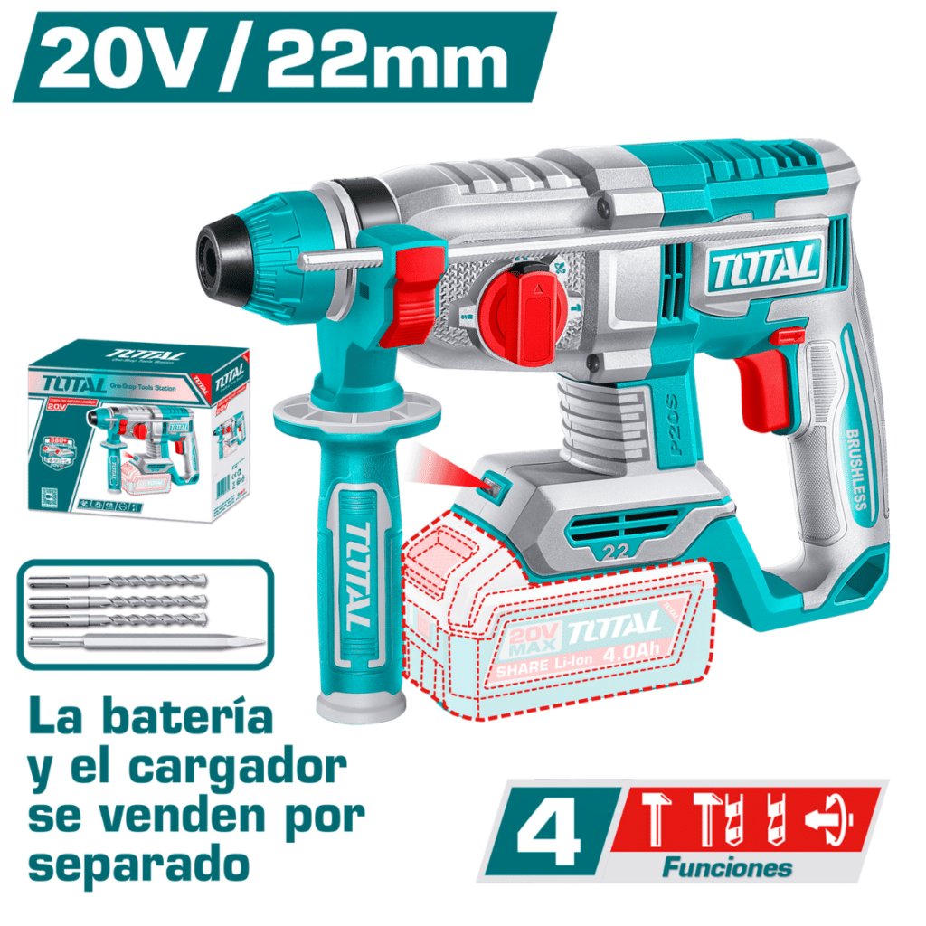 ROTOMARTILLO SDS+ 22MM 20V BL 2.0J 0-5400BPM 4F +ACC INDUSTRIAL – TRHLI22208