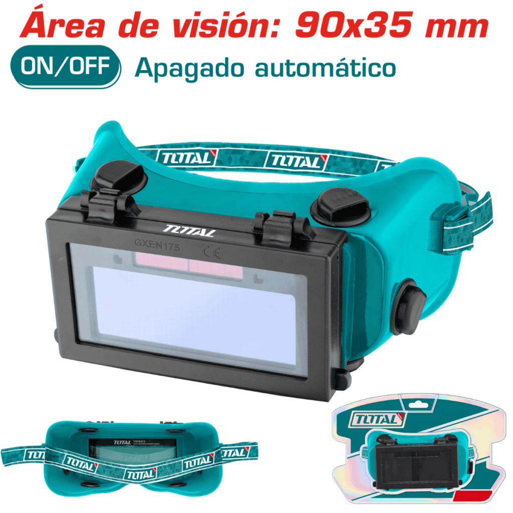 VISOR PARA SOLDAR AUTOMATICO 90X35MM 2 SENSORES  UV/IR DIN11 (CLARO 4) (OSCURO 11) – TSP9403