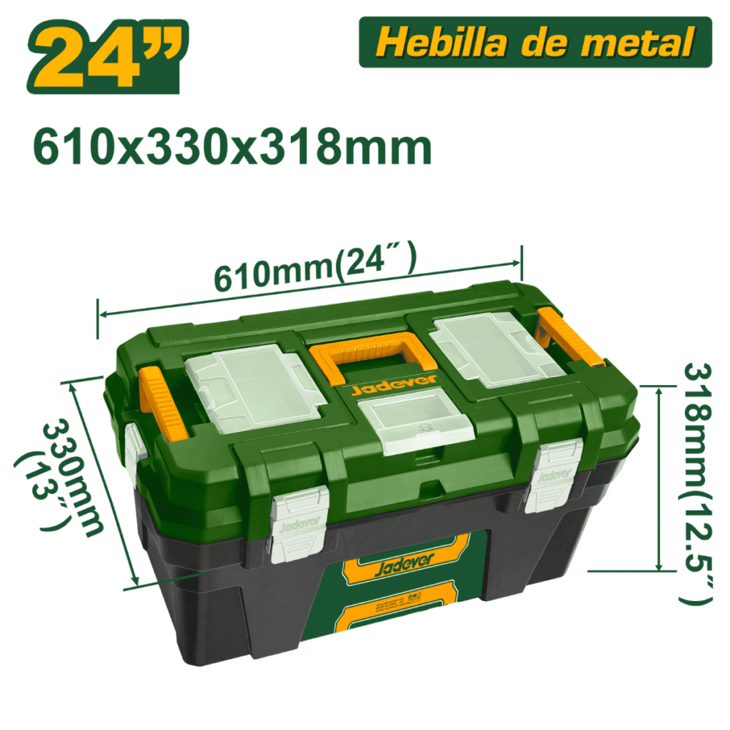 CAJA HERRAMIENTAS 24″ PP 330X318X610MM HEB.MET – JDTB3324