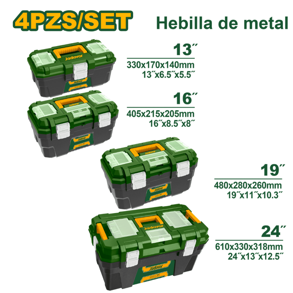 SET DE CAJAS HERRAMIENTAS 4PCS 13/16/19/24 HEB.MET – JDTB4104