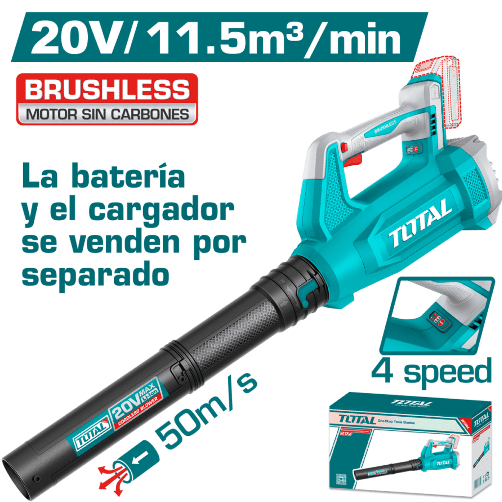 SOPLADORA 20V BL 11.5M3/MIN MAX:50M/S 14000-20000RPM 2X4.0AH(TL) – TABLI20508