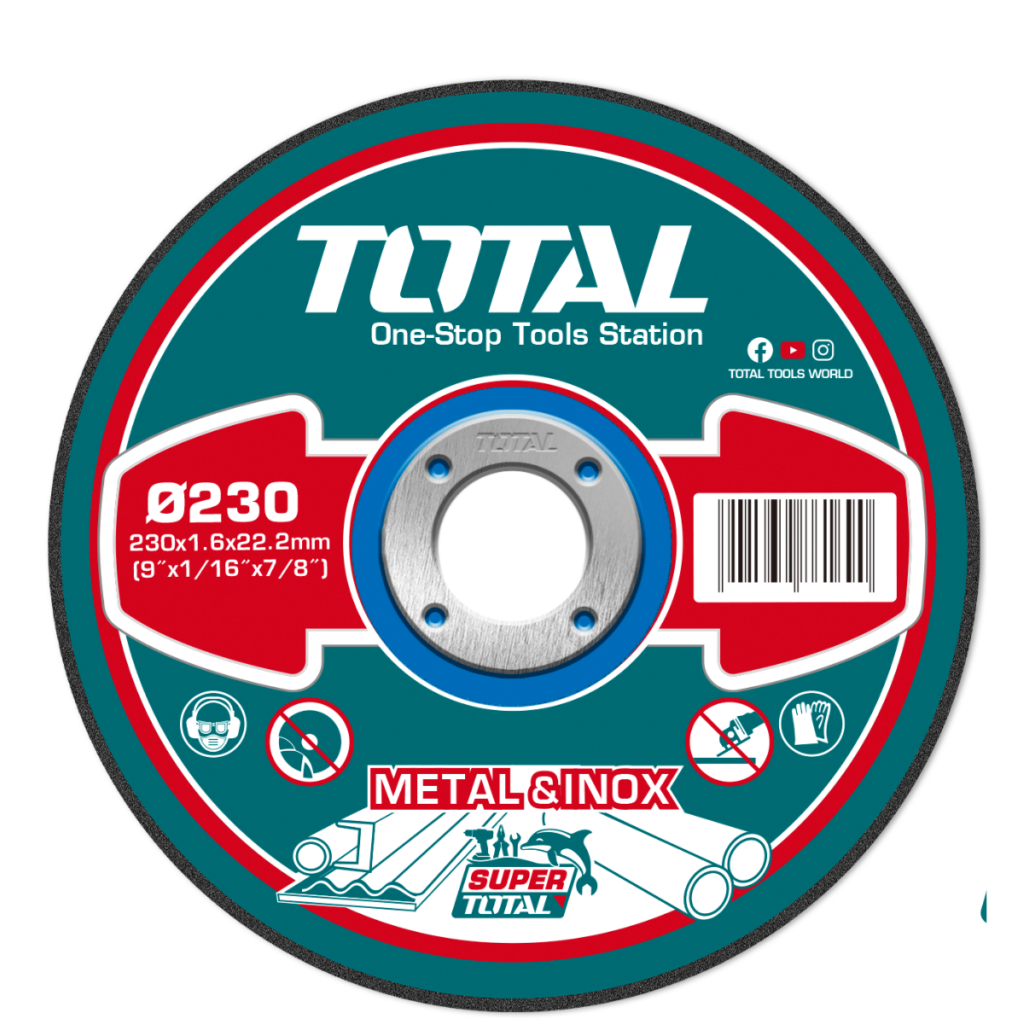 SET DISCO ABRASIVO/CORTE P/METAL 230 X 1.6 X 22.2MM PLANO X25PCS IND – TAC21623025