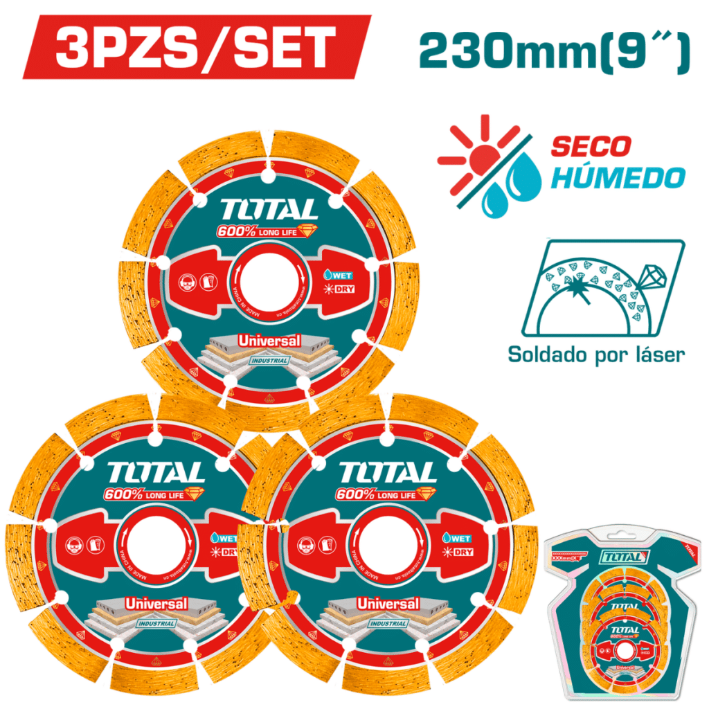 SET 3PCS DISCO DIAMANTADO SOLD.LASER 230MM HUM/SEC INDUSTRIAL – TAC2179033