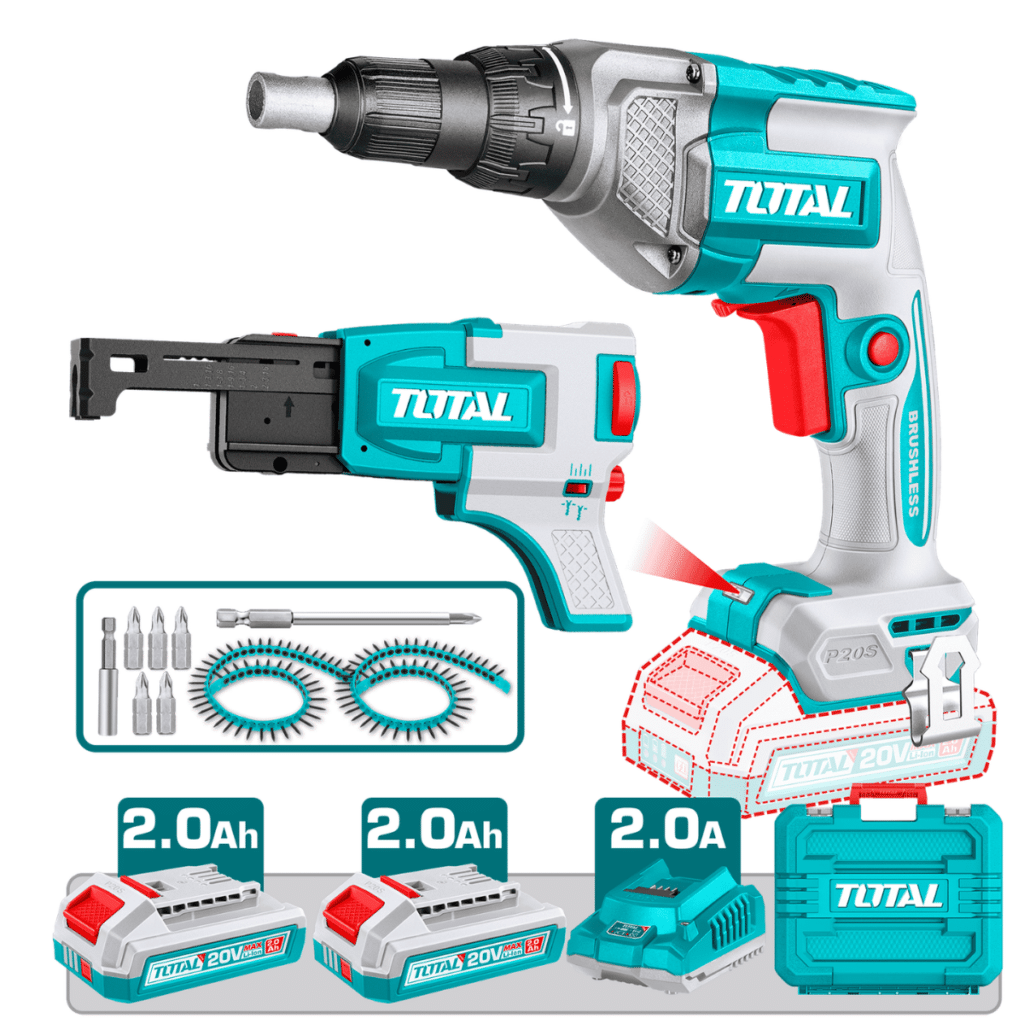 SET (2EN1) ATORNILLADOR DRYWALL + ADAPTADOR 25-55MM 2X2.0AH INDUSTRIAL – TDSLI204268