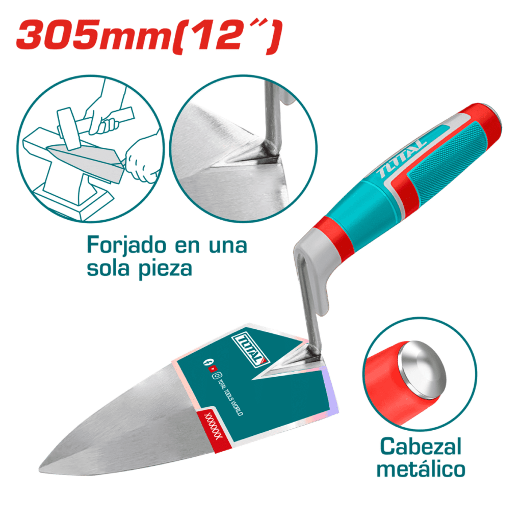 BADILEJO DE ALBAÑILERÍA FORJADO 12″ (305MM) DE UNA SOLA PIEZA. HOJA DE 1.8MM. – THBT9112
