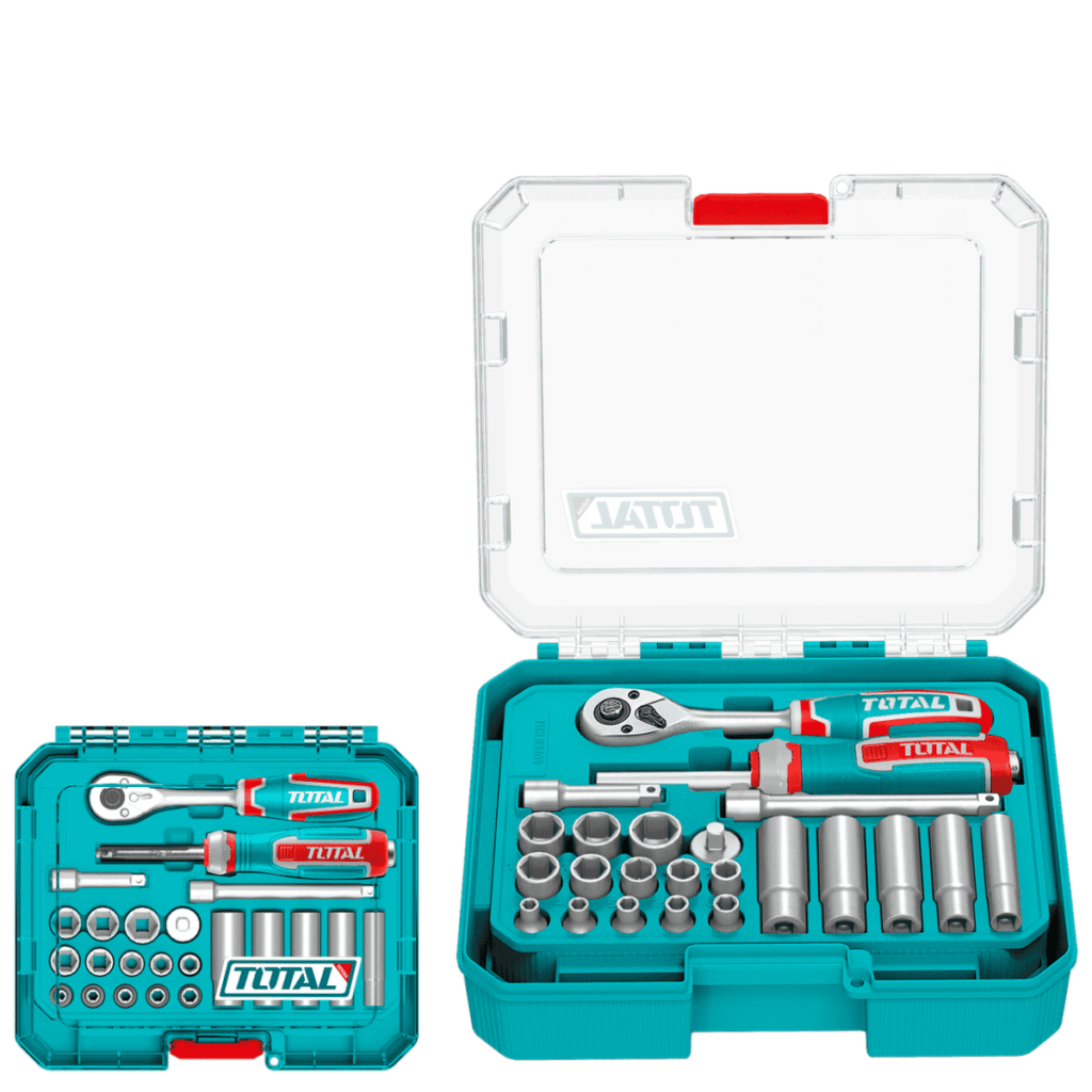 SET RACHET 1/4 + SCOKET CR-V ACERO 23PCS MALETIN MODULAR INDUSTRIAL – THT141236