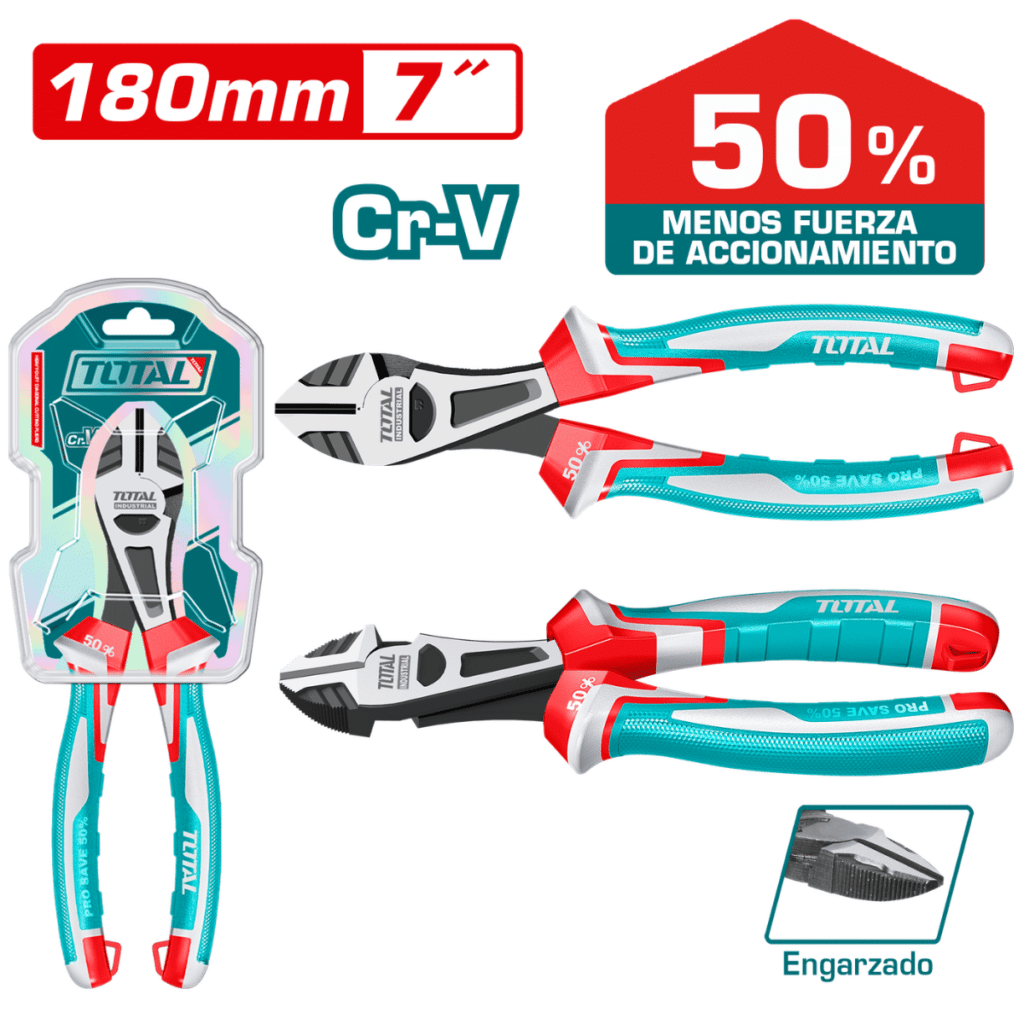 ALICATE DE FUERZA CORTE DIAGONAL HD 7»/180MM CR.V MEJ:50% INDUSTRIAL – THT271708S