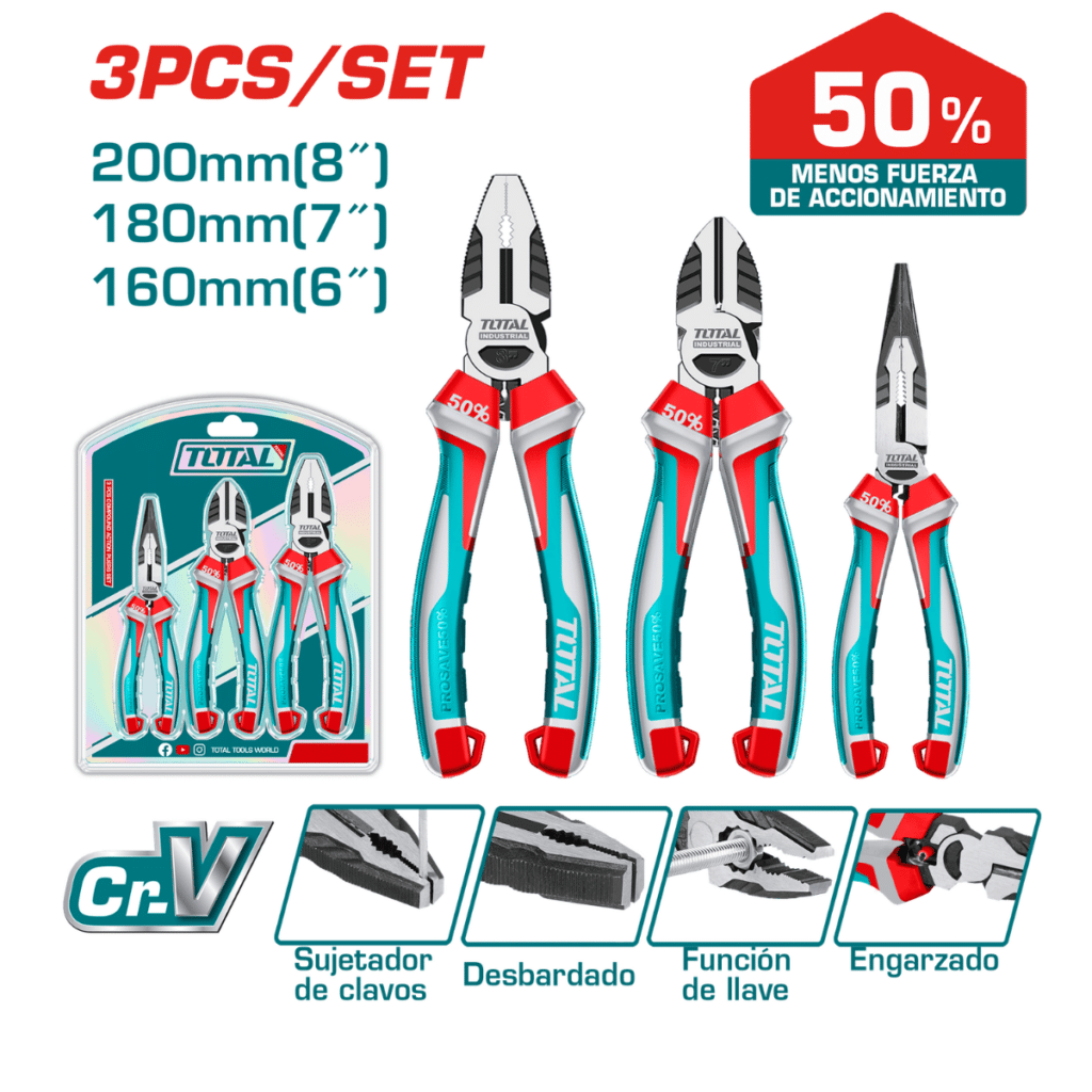 SET ALICATES (3PCS) CR.V ENERGY 50% INDUSTRIAL – THT2K0308S