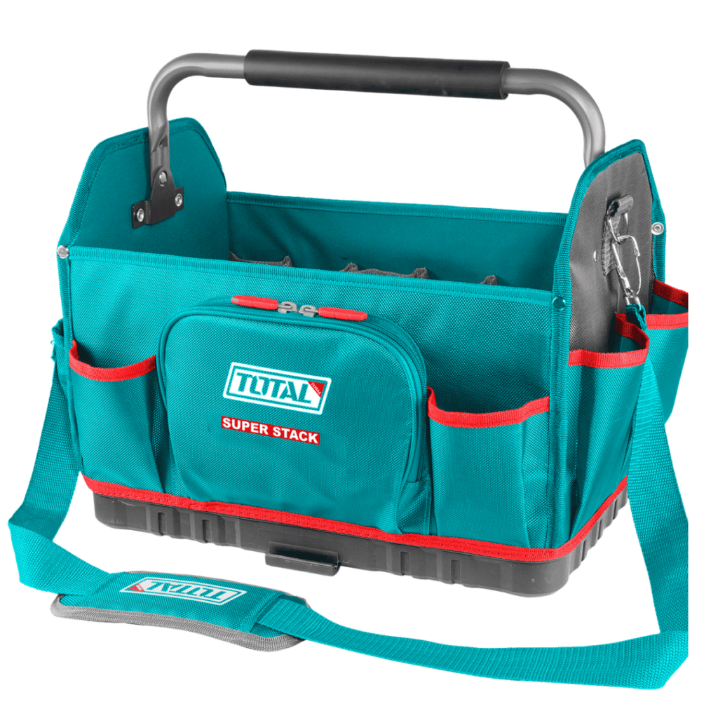 MALETIN DE HERRAMIENTAS 16» 19 BOLSILLOS MAX15KG POLYESTER 1680D APILABLE INDUSTRIAL – THT36L06