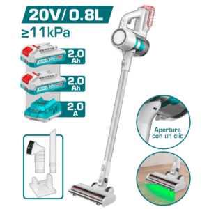 ASPIRADORA VERTICAL INALÁMBRICA 20 V 0,8 L PRESIÓN ?11 KPA 160 W - TVLI20082